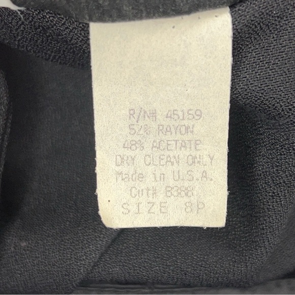 VINTAGE MICHAEL BLAKE 8 PETITE BLACK BLAZER TOP BLOUSE LONG SLEEVE - Picture 10 of 11